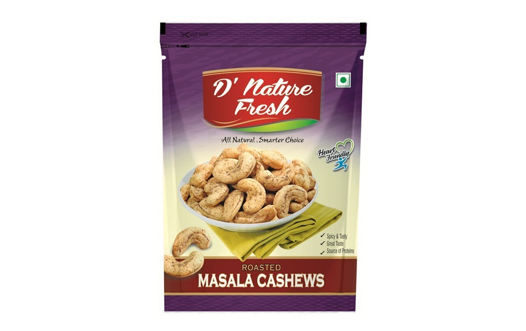 D'nature Fresh Roasted Masala Cashews    Pack  180 grams